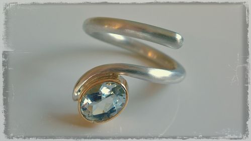 Ring Aquamarin Gold Silber